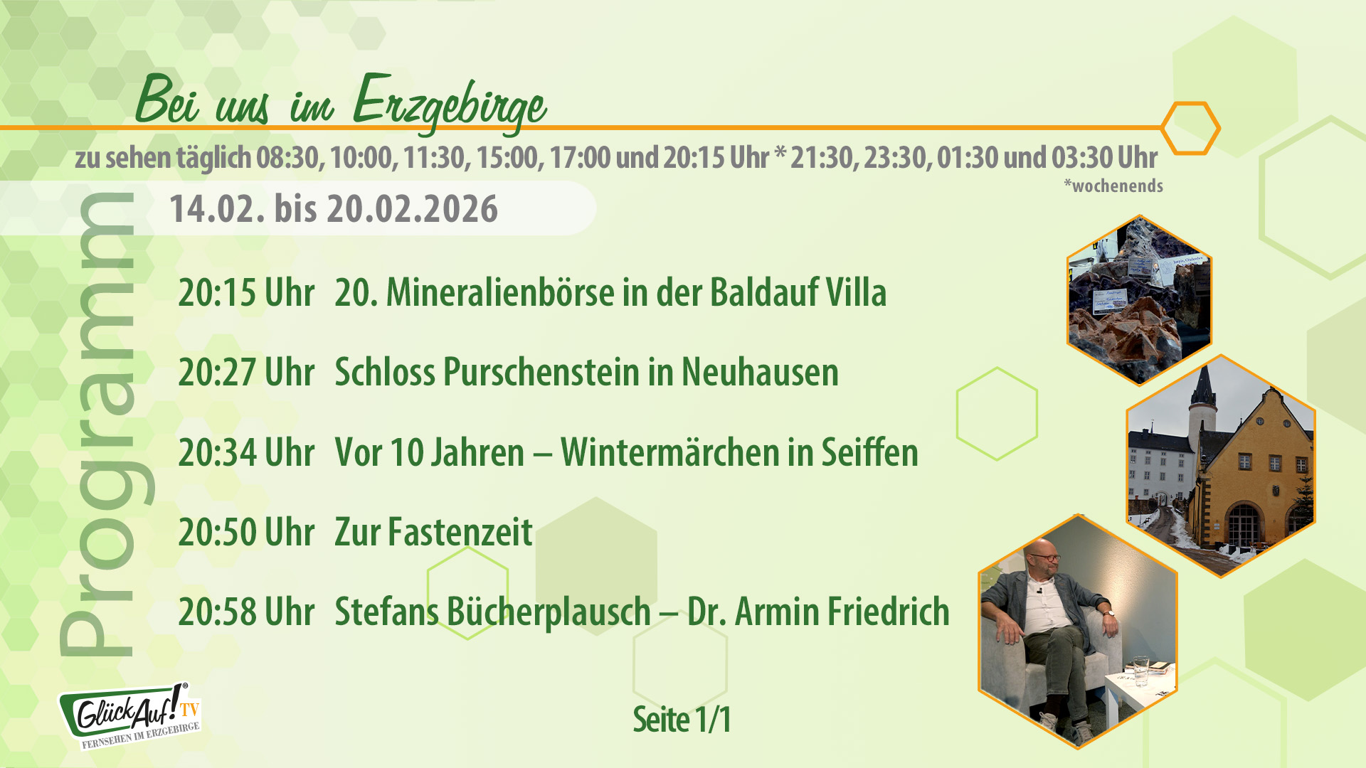 Bei uns im Erzgebirge für die Woche vom 14.02.2026 bis 20.02.2026