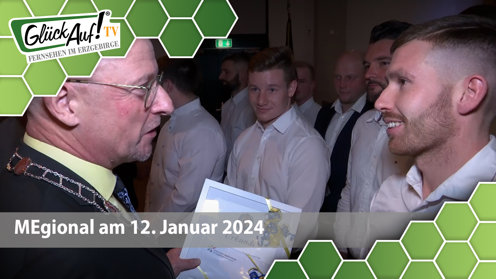 MEgional am 12. Januar 2024 mit der Ehrung des FSV Motor Marienberg zum Neujahresempfang 